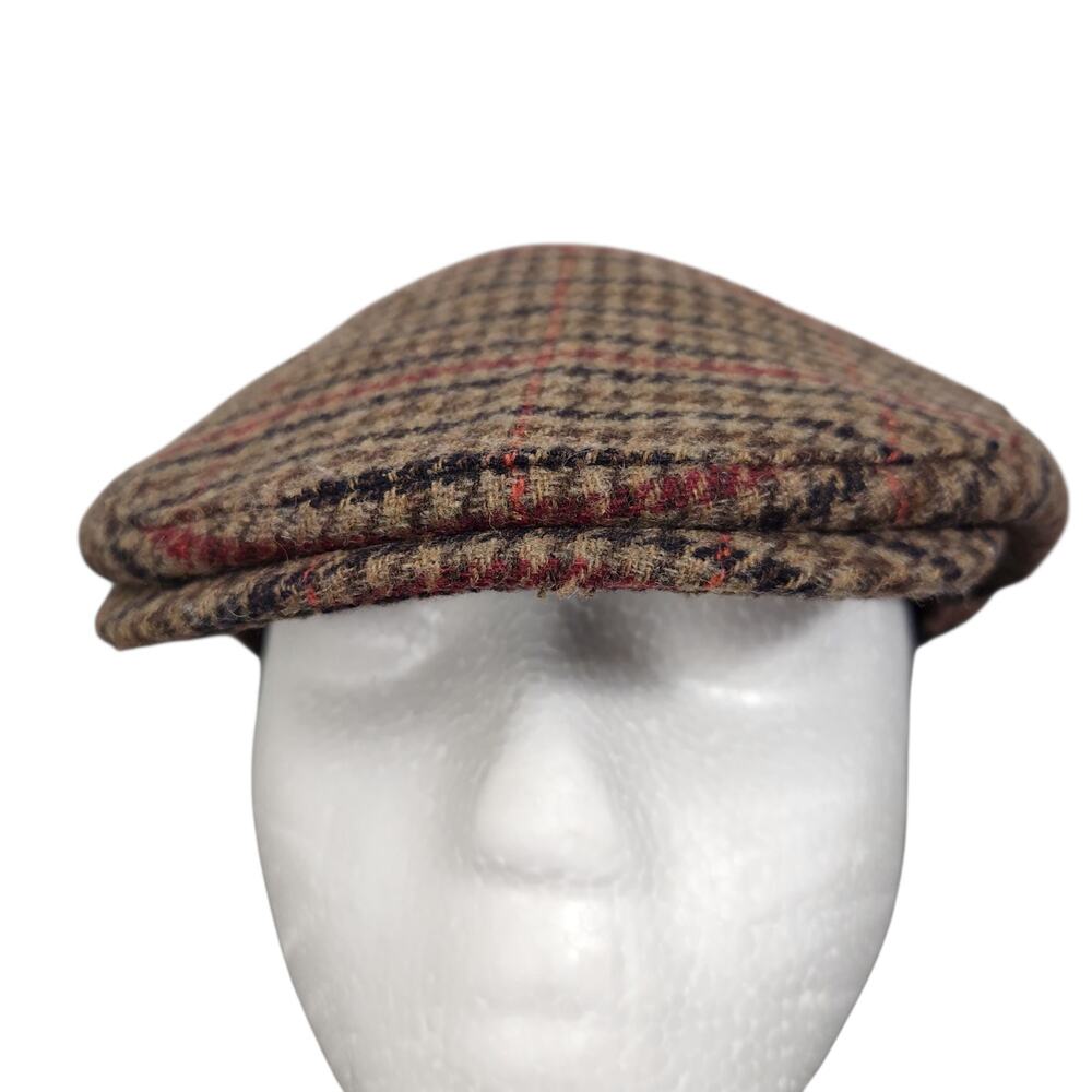 VTG STETSON Mens Hat Plaid Harris Tweed Newsboy Driver Golf Classic Wool Sz M